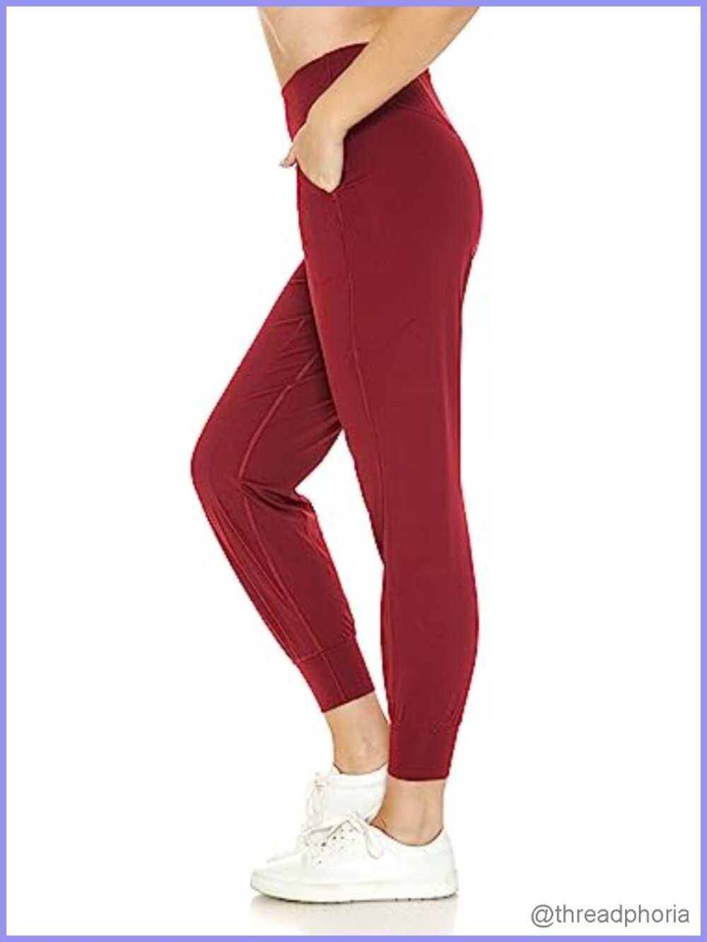 Fabluxe Nylon Spandex Active Joggers Women High Rise Pants with Pockets